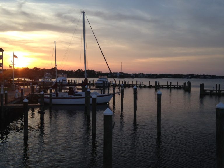 Roanoke Island NC during sunset